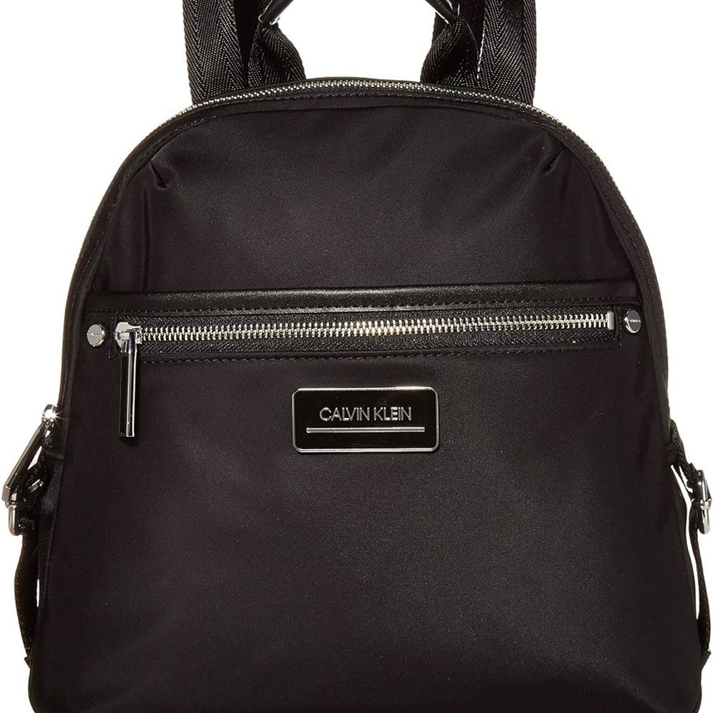 Calvin Klein Sussex Black Backpack with Silver Accents
